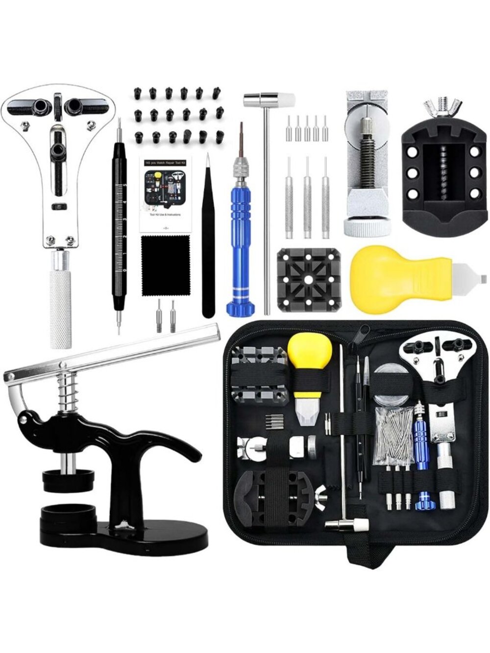 Professional Watch Repair Kit - Battery Replacement Tools, Link Remover & Case